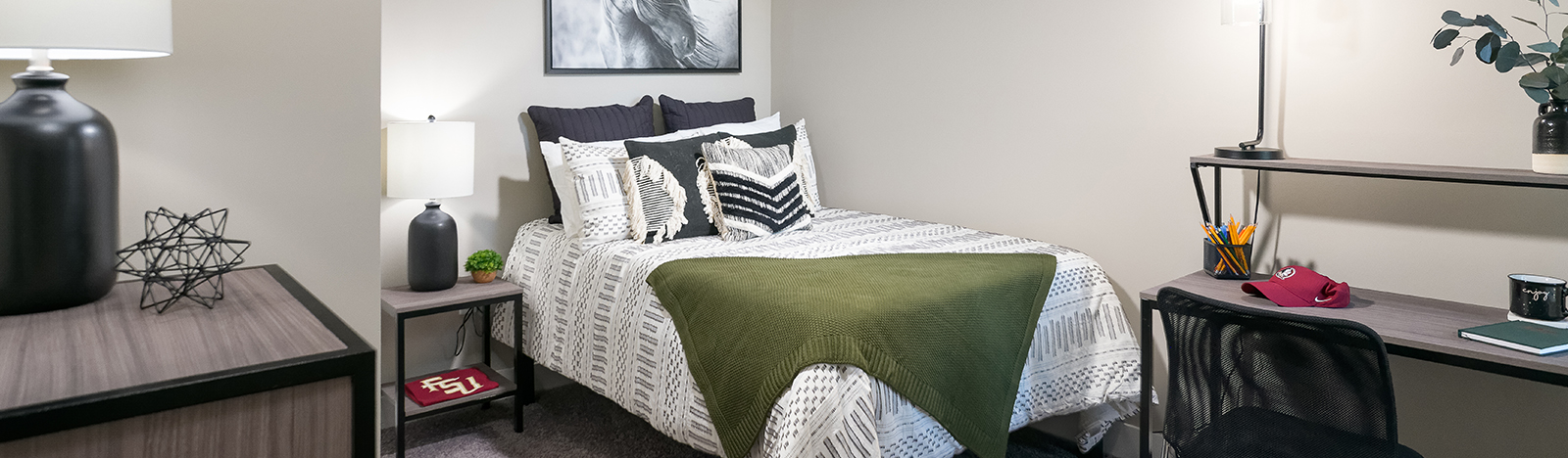 Furnished apartment bedroom